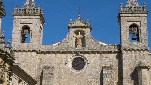 Dolly in church Monastery of Santo Estevo de Ribas de Sil, Ourense, Galicia, Spain