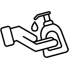 Liquid Soap Icon. Antibacterial Clean Soap Symbol. Line Icon Vector Stock