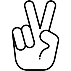 peace finger icon. human hand symbol. line icon vector stock