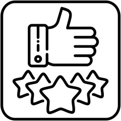 customer review icon. 5 stars satisfaction rate symbol. line icon vector stock