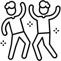 party icon. enjoy hangout symbol. line icon vector stock