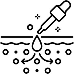 skin serum icon. serum absorption symbol. line icon vector stock