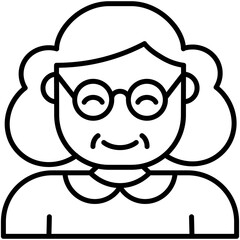 grandmother icon. old people woman symbol. line icon vector stock