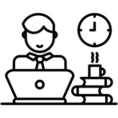 Office Icon. Business People Employee Symbol. Line Icon Vector Stock