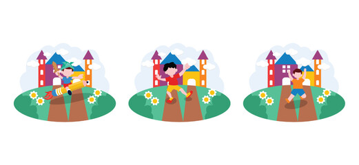 Children's Day Flat Bundle Design Illustration