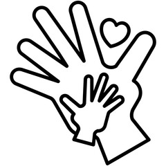 Support Icon. Charity Help Care Symbol. Line Icon Vector Stock