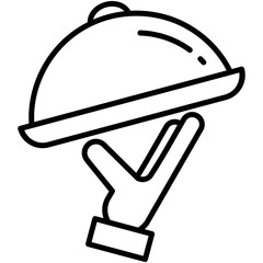 catering icon. restaurant food service symbol. line icon vector stock