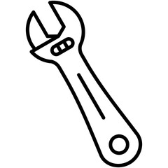 Wrench Icon. Carpenter Tool Building Symbol. Line Icon Vector Stock 