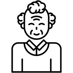 Grandfather Icon. Old People Man Symbol. Line Icon Vector Stock