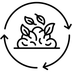 Compostable Icon. Bio Decompose Symbol. Line Icon Vector Stock