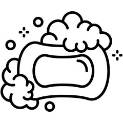 Soap Icon. Bubble Foam Effervescent Symbol. Line Icon Vector Stock