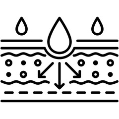 absorption icon. drop water emulsion symbol. line icon vector stock