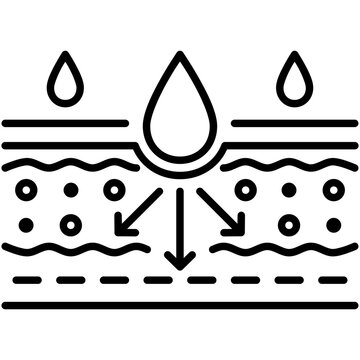 absorption icon. drop water emulsion symbol. line icon vector stock