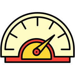 Speed Meter Icon. RPM Speedometer Symbol. Line Filled Icon Vector Stock