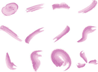 set of watercolor strokes