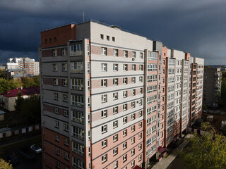 Facade of modern building in city