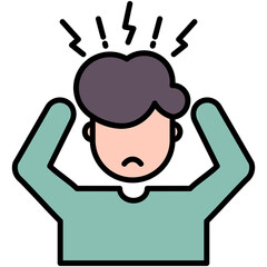 Stress Icon. Depression Pressure Symbol. Line Filled Icon Vector Stock