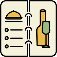 Menu Icon. Restaurant Food Lists Symbol. Line Filled Icon Vector Stock