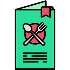 Menu Icon. Restaurant Food Lists Symbol. Line Filled Icon Vector Stock