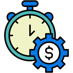 Obraz premium Efficiency Icon. Business Development Symbol. Line Filled Icon Vector Stock