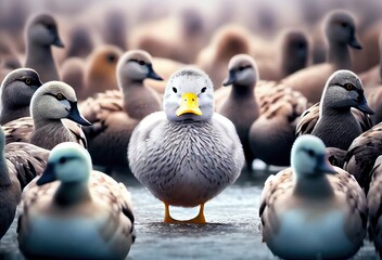 Duck Unique In A Group Backdrop Generative AI
