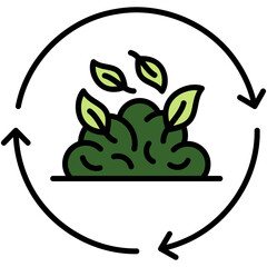 Compostable Icon. Bio Decompose Symbol. Line Filled Icon Vector Stock