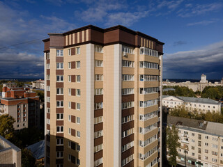 Facade of modern building in city