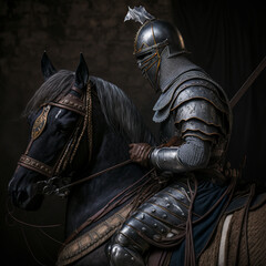 A knight riding toward the main camp as a messenger｜Generative AI