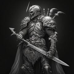Obraz premium The strongest skull knight in the demon king's army｜Generative AI