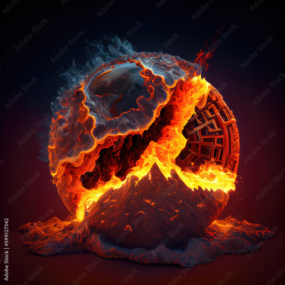 Canvas Prints image of a hot planet. generative ai.