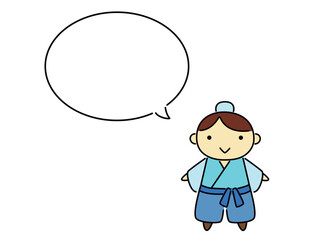 吹き出し付の彦星のイラスト