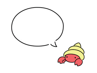 吹き出し付のヤドカリのイラスト