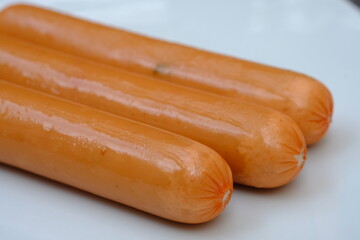 sausage. isolated on white background. Sausage is a food made from minced meat, animal fat.