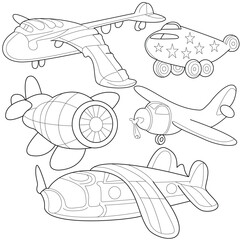 planes coloring book page