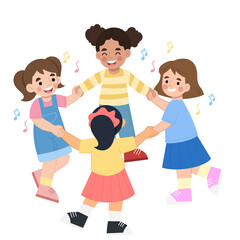 Illustration of happy children playing together