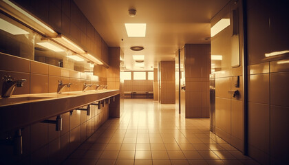 Bright modern kitchen with shiny steel equipment generated by AI