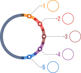 Diagram template with five steps or options, workflow, process chart, infographic template