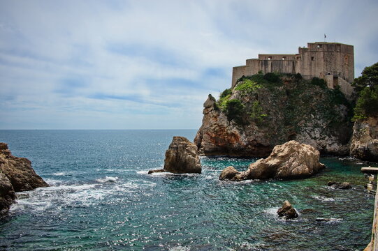 Medieval fortress on the rock in Dubrovnik, Croatia