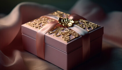 Wrapped in gold, a luxury birthday gift generated by AI