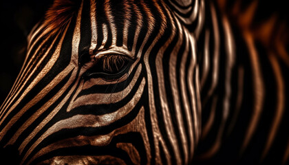 Fototapeta na wymiar Zebra beauty in nature, striped elegance captured generated by AI