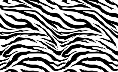 Fototapeta na wymiar Zebra Stripes Pattern. Zebra print, animal skin, tiger stripes, abstract pattern, line background, fabric. Amazing hand drawn vector illustration. Poster, banner. Black and white artwork monochrome.
