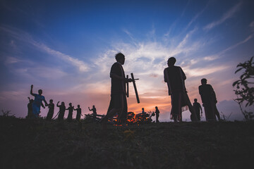 Gongs dancing of ethnic minority on Highlands of Vietnam