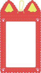 A Cute Red Rectangle Photocard Holder Illustration