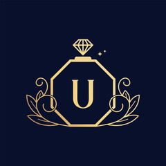 Vector Premium Luxurious Perfume Logo U