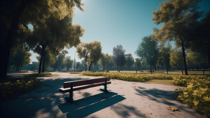 Obraz premium outdoor or exterior City parks with Generative AI