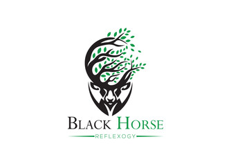 design logo horse template symbol vector sign isolated on white background illustration for graphic and web design.
