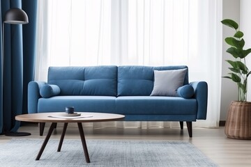 interior background floor living room contemporary loft sofa cushion pillow copy space style decor. Generative AI.