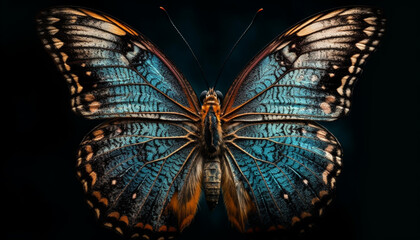 Butterfly vibrant wings display beauty in nature generated by AI