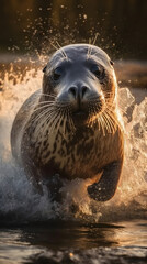 Obraz premium seal in water