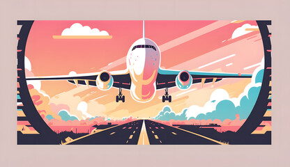 飛行機 イラスト | Airplane Illustration Generative AI	
